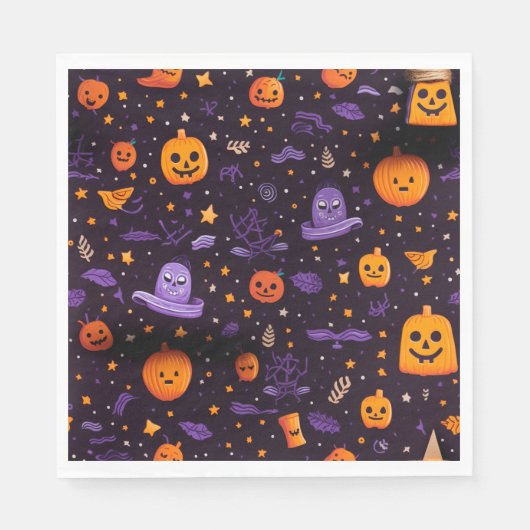 ハロウィンテーマ スタンダードランチョンナプキン (正面)