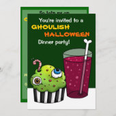 ハロウィンディナーパーティー 招待状 (正面/裏面)