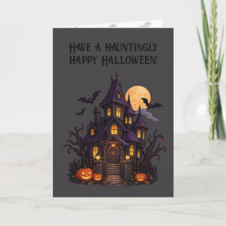 ハロウィンデザインのお化け屋敷 🎃 カード