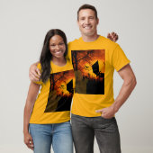 ハロウィンデザインのコウモリ、月、ミイラ Tシャツ (ユニセックス)