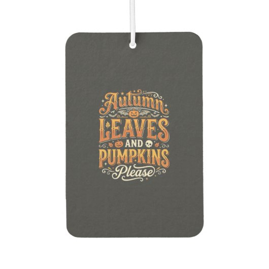 ハロウィンデザインの秋の葉とカボチャ カーエアーフレッシュナー (正面)