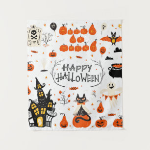 ハロウィンデザインの要素。ハロウィーンのクリップアート タペストリー