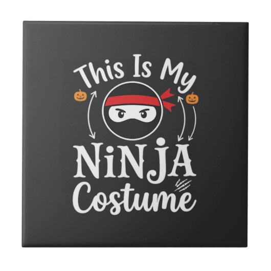 ハロウィンデザインの面白い忍者コスチューム_1 タイル (正面)
