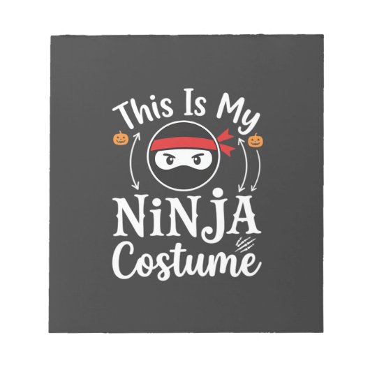 ハロウィンデザインの面白い忍者コスチューム_1 ノートパッド (正面)