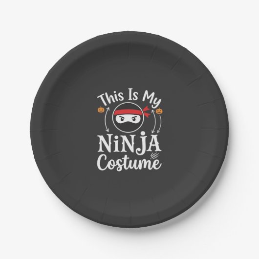 ハロウィンデザインの面白い忍者コスチューム_1 ペーパープレート (正面)