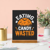 ハロウィンデザイン お菓子を食べ過ぎ_1 アクリルサイン (ウェディング)