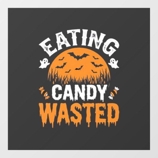ハロウィンデザイン お菓子を食べ過ぎ_1 ウィンドウサイン (シート)