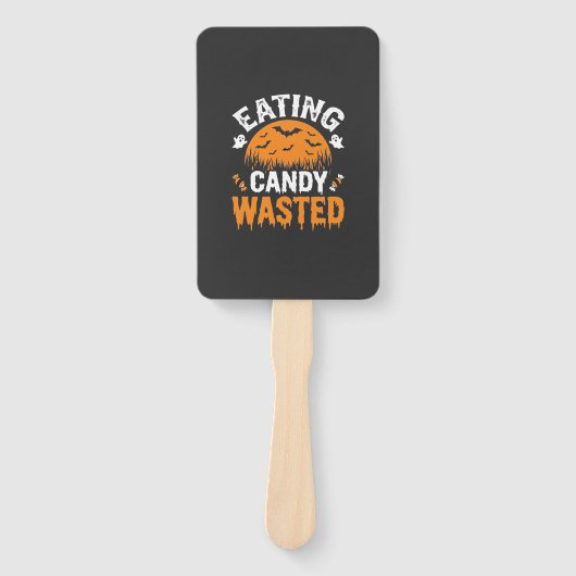 ハロウィンデザイン お菓子を食べ過ぎ_1 ハンドファン (正面)