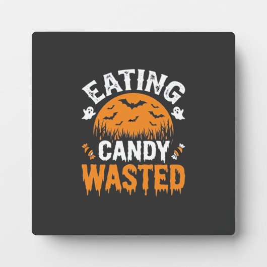 ハロウィンデザイン お菓子を食べ過ぎ_1 フォトプラーク (正面)