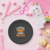 ハロウィンデザイン お菓子を食べ過ぎ_1 ペーパープレート (パーティー)