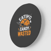 ハロウィンデザイン お菓子を食べ過ぎ_1 ラージ壁時計 (傾斜)