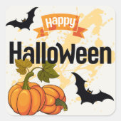ハロウィンデザイン スクエアシール (正面)