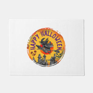 ハロウィンデザイン ハッピー ハロウィン ウィッチ ドアマット