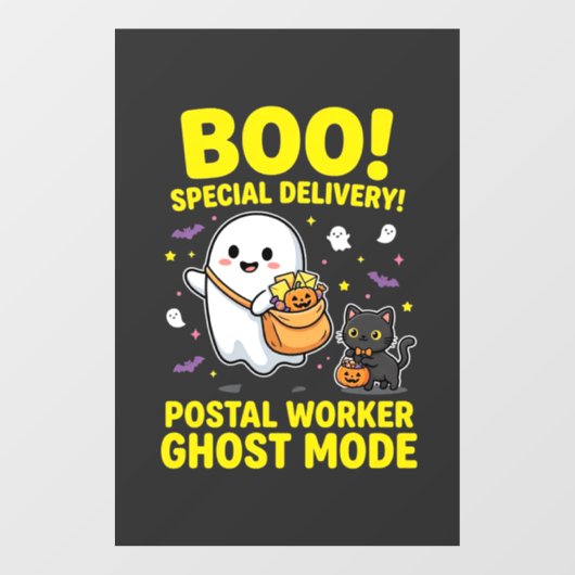 ハロウィンデザイン 郵便局員ゴーストモード_1 ウィンドウサイン (シート)