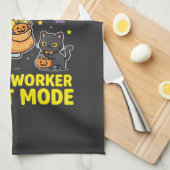 ハロウィンデザイン 郵便局員ゴーストモード_1 キッチンタオル (四つ折り)