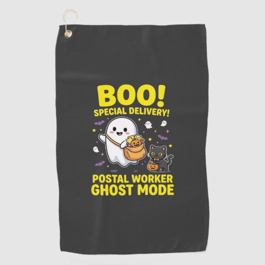 ハロウィンデザイン 郵便局員ゴーストモード_1 ゴルフタオル (正面)