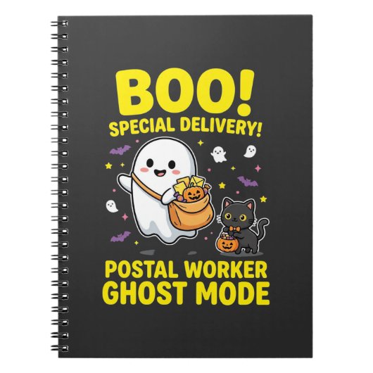 ハロウィンデザイン 郵便局員ゴーストモード_1 ノートブック (正面)