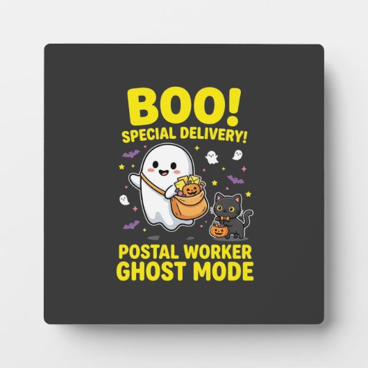 ハロウィンデザイン 郵便局員ゴーストモード_1 フォトプラーク (正面)