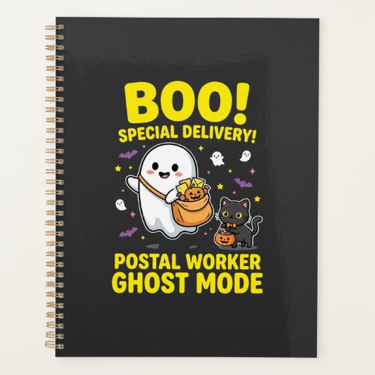 ハロウィンデザイン 郵便局員ゴーストモード_1 プランナー手帳 (正面)