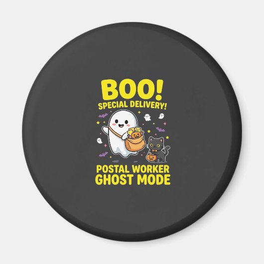 ハロウィンデザイン 郵便局員ゴーストモード_1 マグネット (正面)