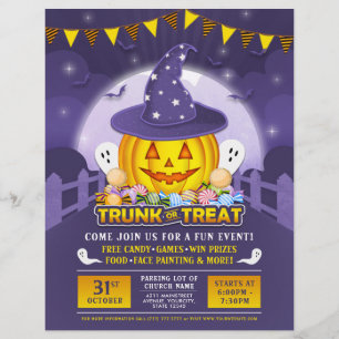 ハロウィントランクまたはトリートカワイカボチャイベント チラシ