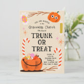 ハロウィントランクまたはトリートパーティの招待状 招待状 (スタンド正面)
