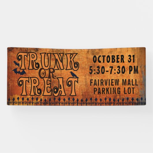 ハロウィントランクまたはブラックオレンジを治療パーソナライズされた 横断幕 (横)