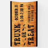 ハロウィントランクまたはブラックオレンジを治療 横断幕 (縦)