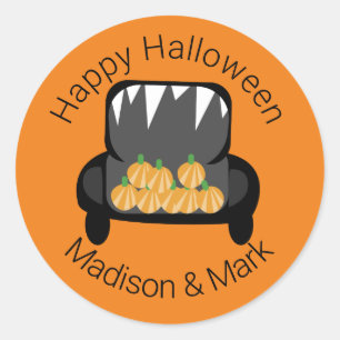 ハロウィントランクキャンディカンプキンハロウィーンのお願い ラウンドシール