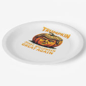 ハロウィントランプキンがハロウィーンを再素晴らし作 ペーパープレート (アングル)