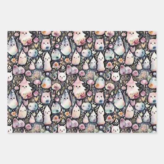 ハロウィントリオ ラッピングペーパーシート (正面)