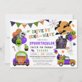 ハロウィントリックで運転するか、パレードをごちそう 招待状 (正面)