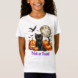 ハロウィントリックオアトリート 黒猫 カボチャ Tシャツ