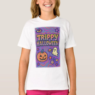 ハロウィントリップ(幻覚体験)のようなカラフルレトロ服ユニセックス Tシャツ