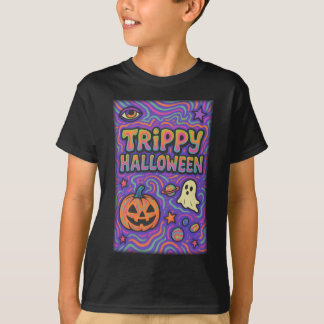 ハロウィントリップ(幻覚体験)のようなカラフルレトロ服ユニセックス Tシャツ
