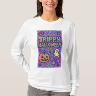 ハロウィントリップ(幻覚体験)のようなカラフルレトロ服ユニセックス Tシャツ