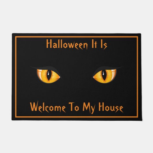 ハロウィンドアット猫の目 ドアマット (正面)