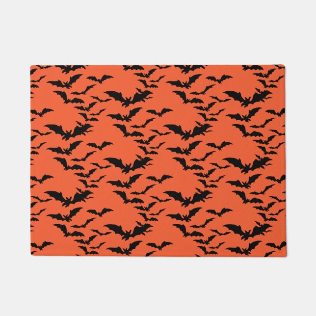 ハロウィンドアマット – こうもり ドアマット (正面)