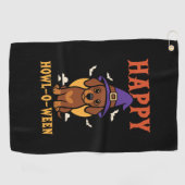 ハロウィンドダシュント犬 ゴルフタオル (横)