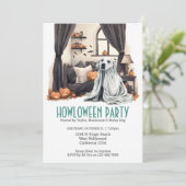 ハロウィンドッグをテーマにしたパーティーハウウィンおもしろい 招待状 (スタンド正面)