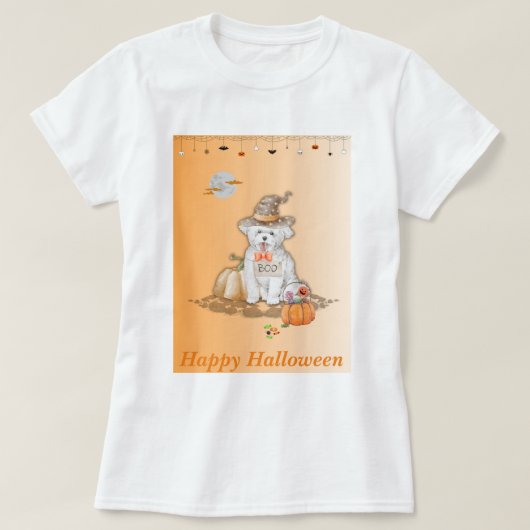 ハロウィンドッグスパイダーズ&こうもりTシャツ Tシャツ (デザイン正面)