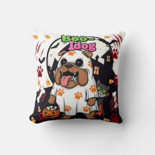 ハロウィンドッグ「ブイドッグ」かわいい幽霊 不気味 クッション