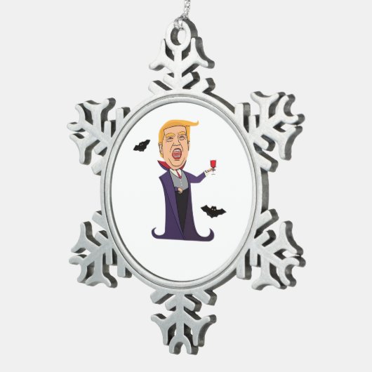 ハロウィンドラキュラおもしろい スノーフレークピューターオーナメント (右)