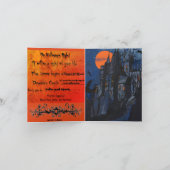 ハロウィンドラキュラの城クロークろうそく立ち輝き 招待状 (内部)