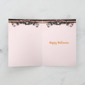 ハロウィンナイトのいたずら詩のホリデーカード シーズンカード (内部)