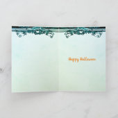 ハロウィンナイトのいたずら韻のホリデーカード シーズンカード (内部)