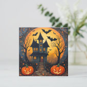 ハロウィンナイトの幽霊屋敷とカボチャ シーズンカード (スタンド正面)
