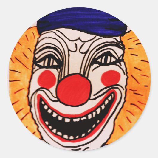 ハロウィンナイトの怖いピエロ ステッカー (正面)