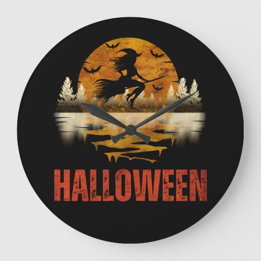 ハロウィンナイトウィッチ ラージ壁時計 (正面)