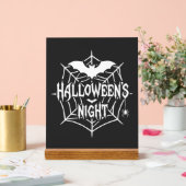ハロウィンナイトコウモリクモの巣ベクター デザイン_1 アクリルサイン (ウェディング)